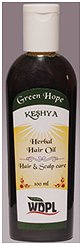 Hair oil used to restore natural nutrients.